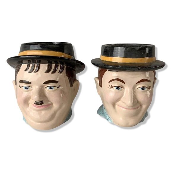 1970s Vintage Laurel & Hardy Mugs Ceramic - Picture 1 of 9